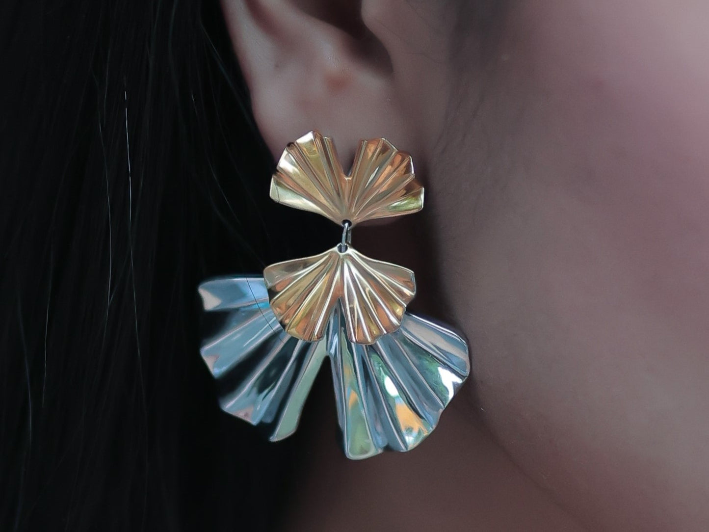 Paper pressed Floral Earring